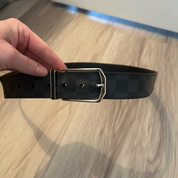 Louis Vuitton Black Checkered Belt